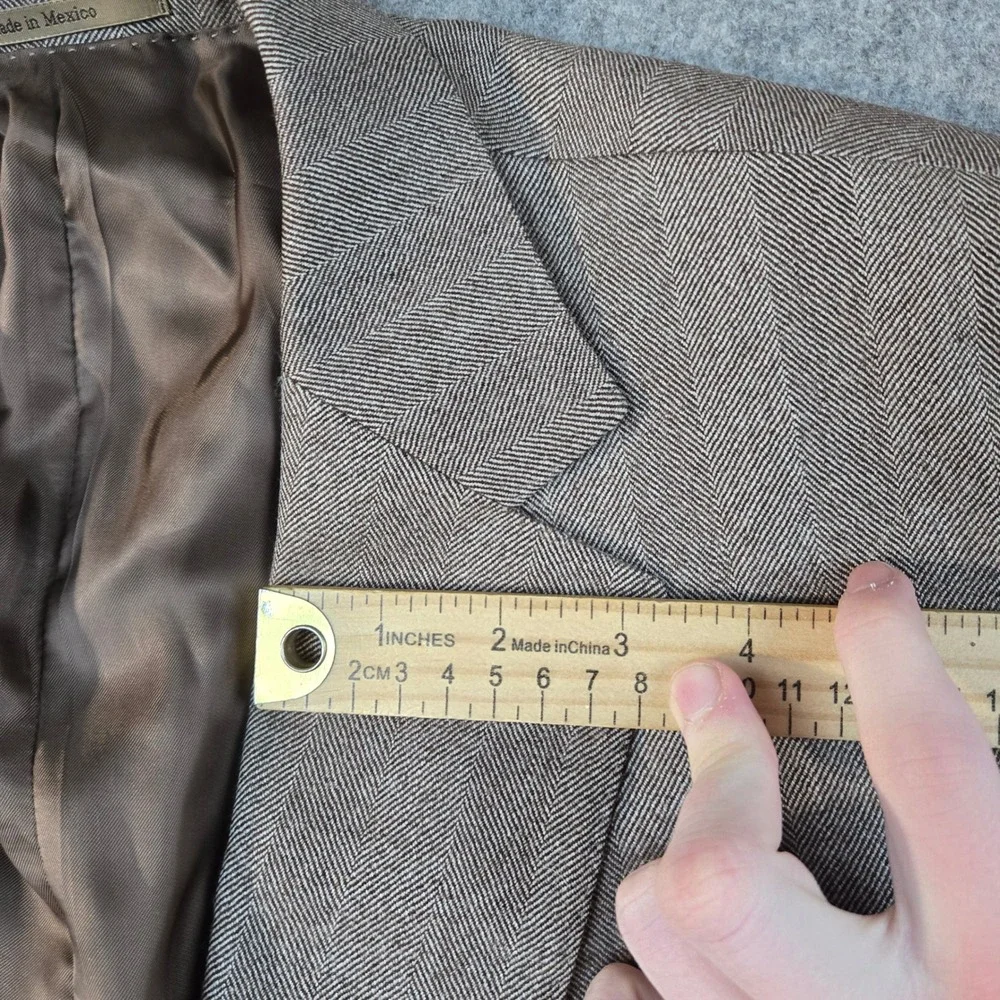 Ermenegildo Zegna‎ Blazer Mens 44 Brown Herringbone Wool Sport Coat Italy